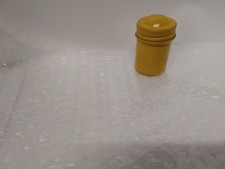 2 Vintage Kodak 35mm Metal Film Cans Canisters Yellow with Yellow Screw Caps