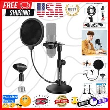 Multifunctional Desktop Microphone Stand, Adjustable Mic Stand Desk with Pop ...