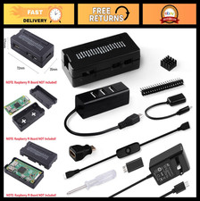 Pi Zero 2 W Case Kit with Power Supply, Heatsink, GPIO Header, USB Hub Switch