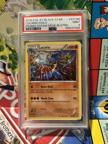 PSA 9 Lucario XY140 Holo Promo XY Black Star Promos 2016 Pokemon NEW CERT