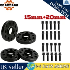 4* for Audi VolksWagen Staggered Wheel Spacers 5x100 5x112 15MM & 20MM 57.1 mm