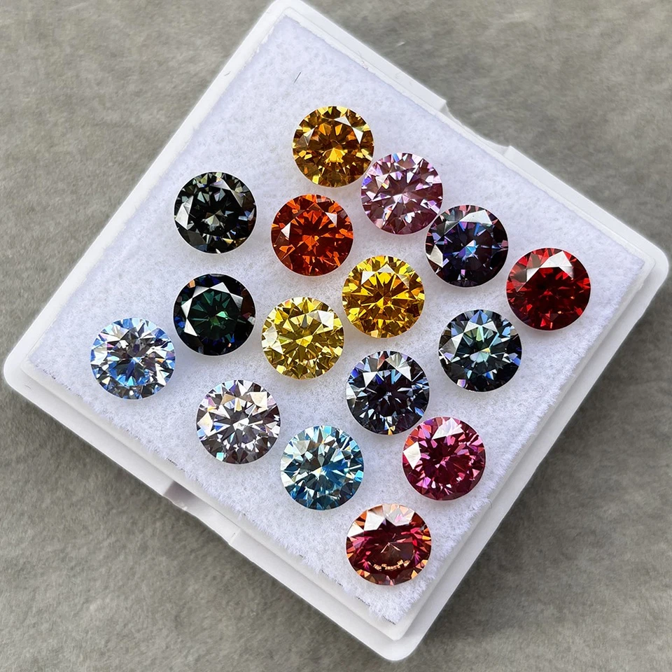 1pcs 5-9mm Round Brilliant Loose Moissanite Fashion Stone for DIY Jewelry - Image 3 of 4