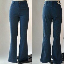 Vintage 70s Deadstock Raw Denim Maverick Bell Bottom Jeans Clean Pockets 29x33