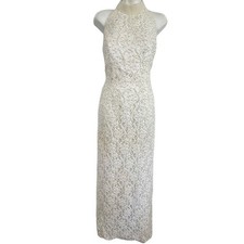 St Tropez Davids Bridal Halter Lace Wedding Dress Sheath Beaded 003A Ivory  14