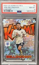 Jude Bellingham 2024-25 Panini Donruss FIFA #6 KABOOM! SP Case Hit PSA 8 BW3