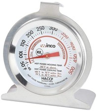 Winco 2-Inch Dial Oven Thermometer with Hook and Panel Base