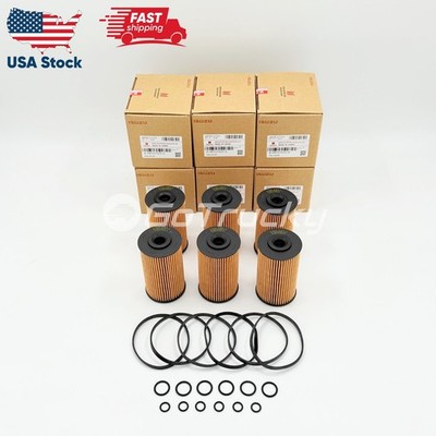 6x Fuel Filter Element Kit For Isuzu NPR NQR NPR-HD 4HK1 5.2L 10-25 OEM