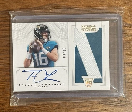 2021 National Treasures Trevor Lawrence RPA /10 CRS-TL Rookie Patch Auto