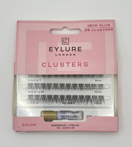 Eylure Salon Fluffy Cluster Lashes 36 8mm 10mm 12mm + 18HR Glue NEW
