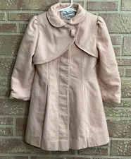 Rothschild Vintage Girls Wool Blend Coat Light Pink - Size 6