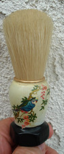 Vintage, collectible, VERY CUTE, uncommon Shaving Brush with colorful Budgerigar