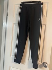 Adidas Joggers Black With White Stripes Girls Size XL