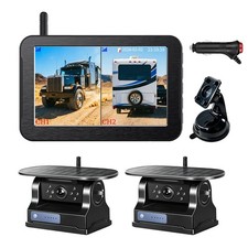 7" 2ch Magnetic Solar Wireless Backup Camera Touch Screen Monitor dvr RV Camper