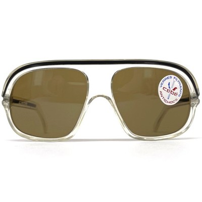 Vintage CEBE 962 Rally Coq Sunglasses - France 1980S - Scarface - Crystal/Brown