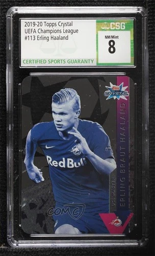 2019-20 Topps Crystal UCL Erling Haaland #113 CSG 8 Rookie RC