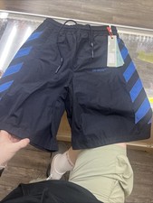 Off-White Diag Outline Track Shorts Outer space Peac XS TTS VERY BAGGY/WIDE/LONG