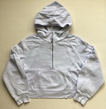 Lululemon Womens Scuba Half Zip Hoodie Light Blue Hooded Pockets M/L VGUC
