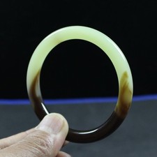 59mm Chinese Qingyu Hetian Green Bracelet Natural Authentic Jade Bracelet