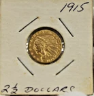 1915 US 2 1/2 Indian Gold Piece AU/Unc