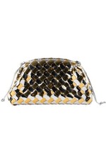 BOTTEGA VENETA GOLD POUCH MINI LEATHER SHOULDER BAG