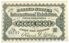 1876 US Int. Exhibition Philadelphia PA 1 Pac...