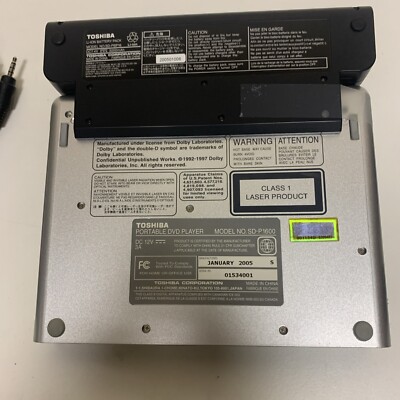 Toshiba SD-P1600 Portable DVD Player (7