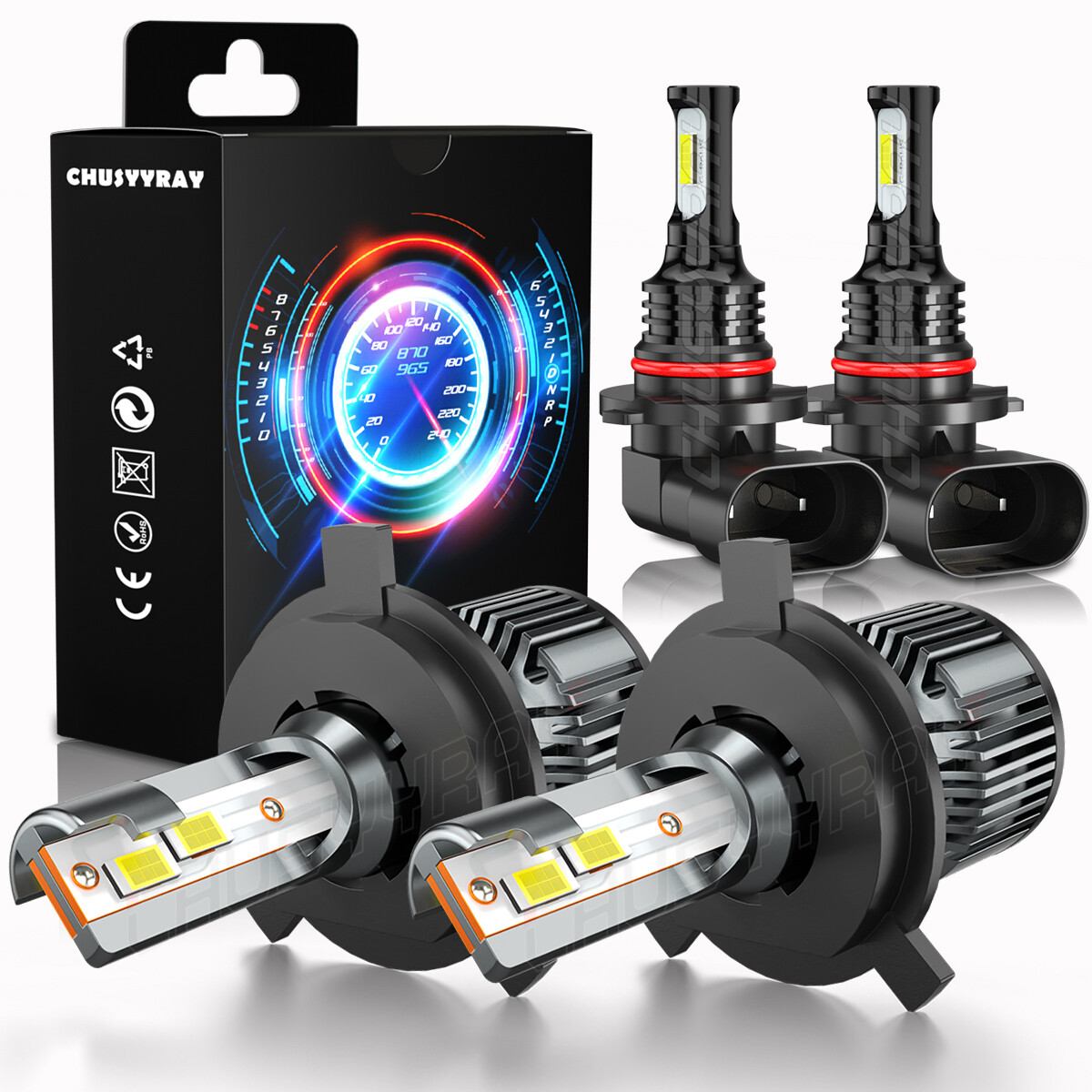 Combo H4 9145 LED Headlight Hi/Low Fog Light Bulbs 6500K For Scion