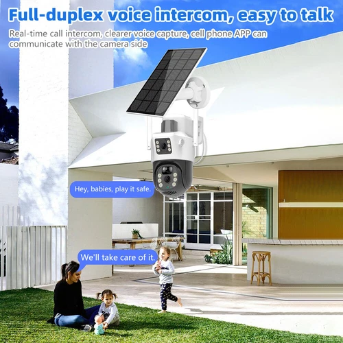 Auto-Tracking Outdoor Security Camera Solar Battery CCTV PTZ Camera Dual Lens - Picture 5 of 12