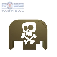 Rowe Tactical Rear Slide Cover Back Plate for Glock Gen 1-4 - OD - Skull Cartoon