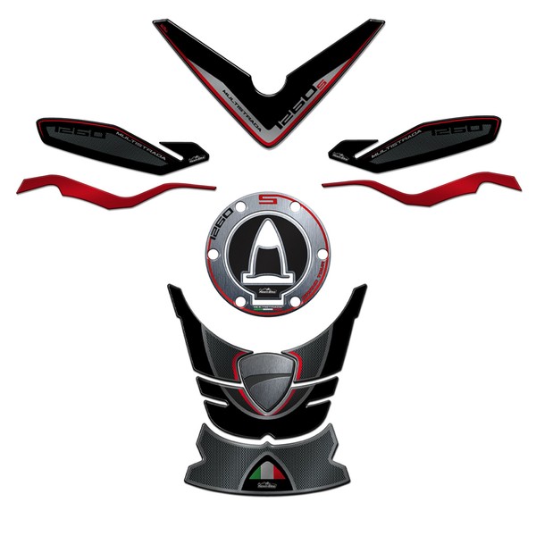 Set Tank Pad Schutz 3D Gel Aufkleber Motorrad Ducati Multistrada 1260 S Kompatib-image