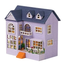 Miniature House Kit, Wooden Dollhouse Kit DIY Wooden Dollhouse Kit