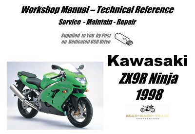 Kawasaki ZX9R ZX-9R Ninja Service Reparatur Werkstatthandbuch USB 1998