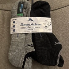 Tommy Bahama CoolMax Performance Lo Cut Tab Socks 6 Pack  NWT$44