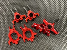 Front & Rear Aluminum Steering Knuckle Hub for Arrma Outcast 4s BLX 4x4 Red