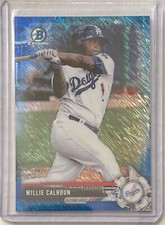 WILLIE CALHOUN 2017 BOWMAN CHROME PROSPECT BLUE SHIMMER REFRACTOR #BCP30