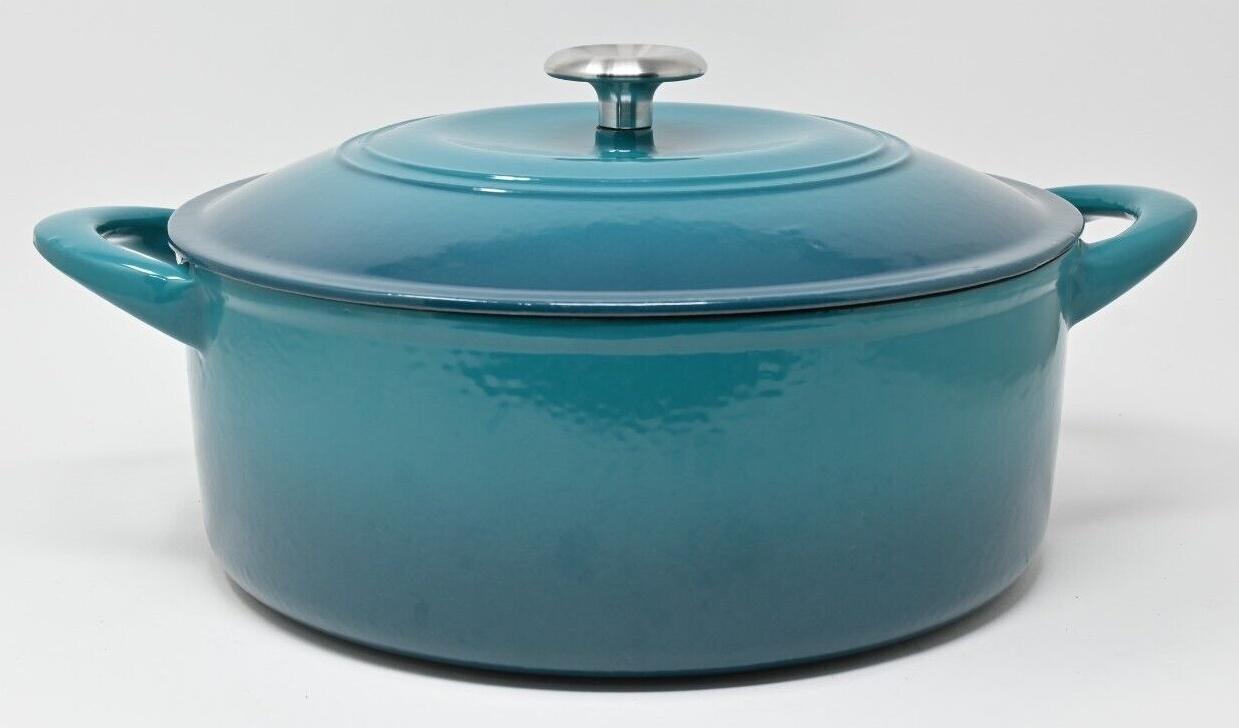 Tramontina Enameled Cast Iron Dutch Oven 7 Qt L Teal Chipped eBay