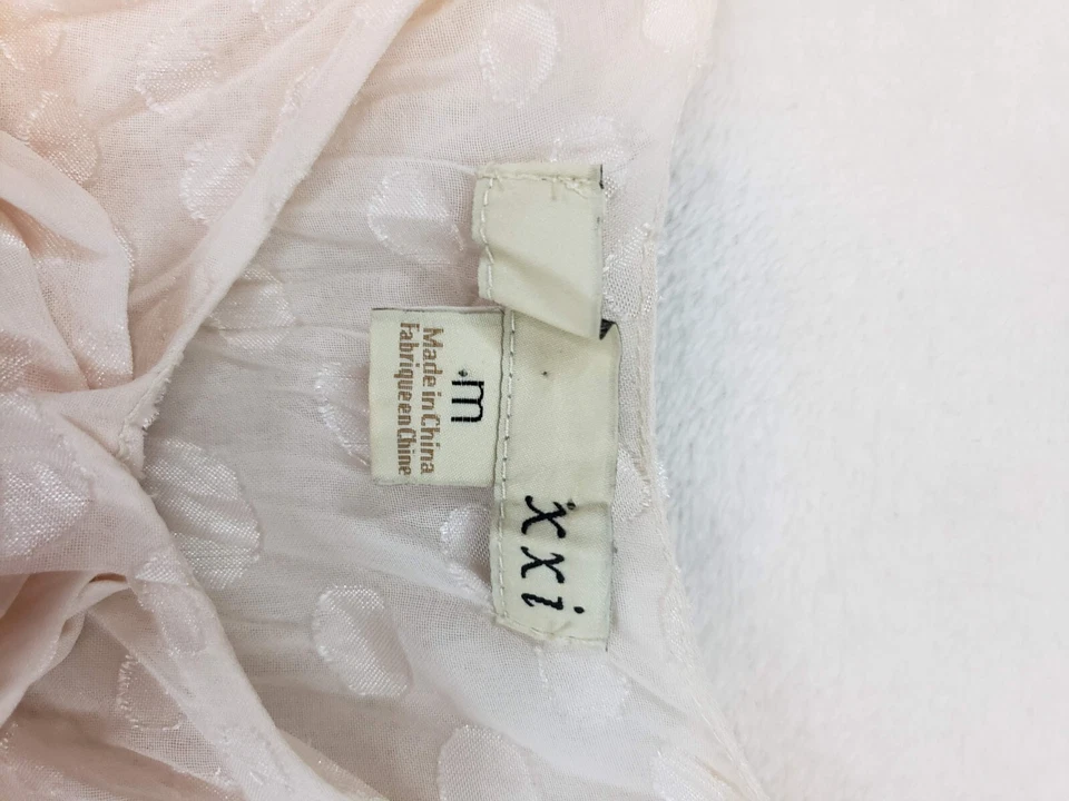 Xxi Pink Baby Doll Polka Dot Lightweight Sun dress Bow Front Boho Summer Flowy - Image 4 of 4