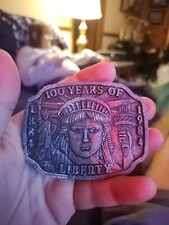 Vintage 100 Years Of Liberty 1886-1986 Statue Of Liberty Belt Buckle