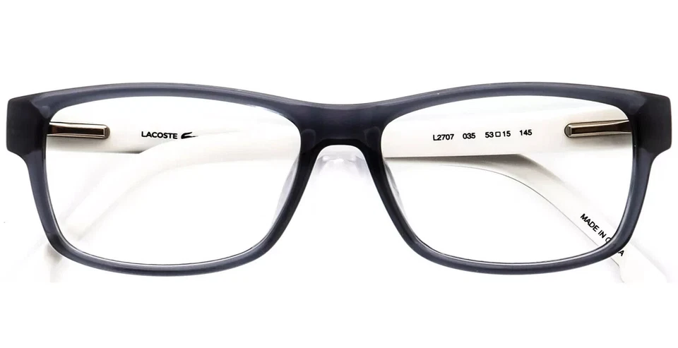 LACOSTE L2707 SMOKE GREY AND WHITE EYEGLASSES FRAME 53-15-145 - Image 4 of 4