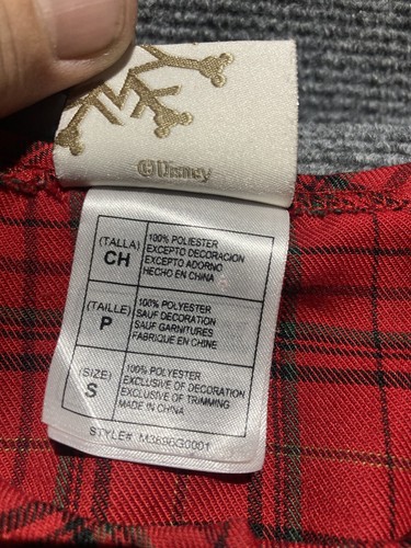 Disney Nightgown Girls Size Small Red Plaid Long Sleeve - Picture 4 of 10