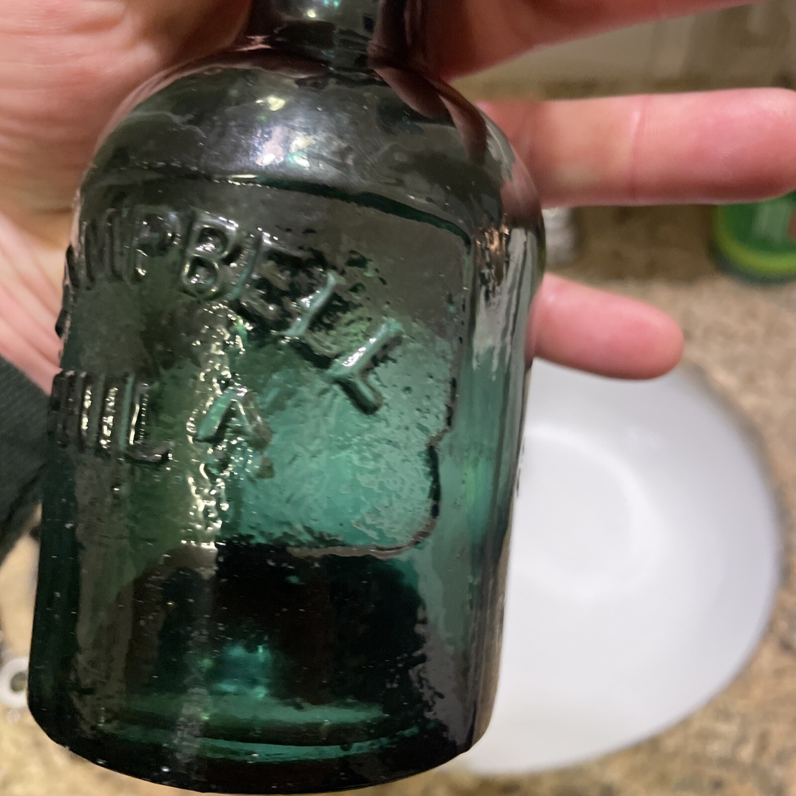 Dyottville Glass Works T Campbell Phila Pa Iron Pontil Squat eBay