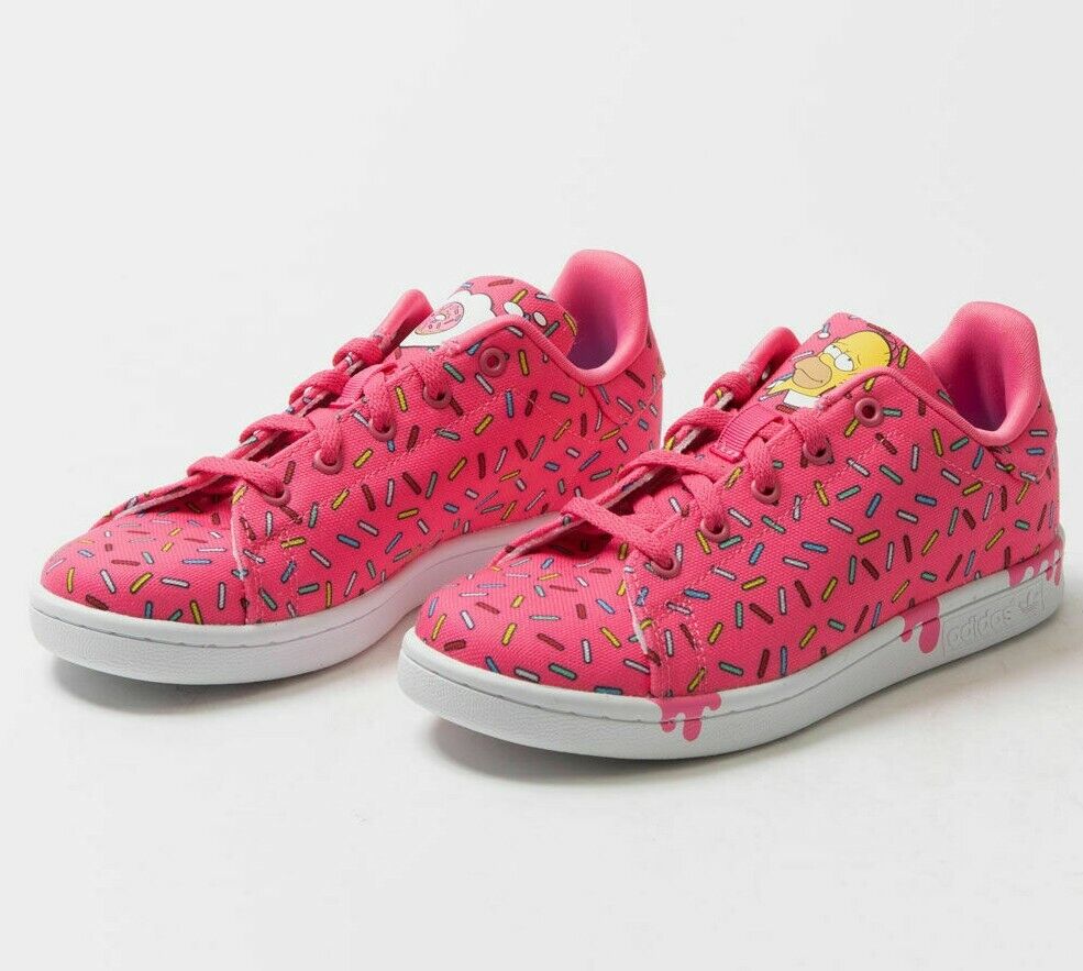 Línea del sitio Correo aéreo seda Adidas X The Simpsons Stan Smith Big Kid Boys Girl White Pink Sneaker  GV7950 NEW | eBay