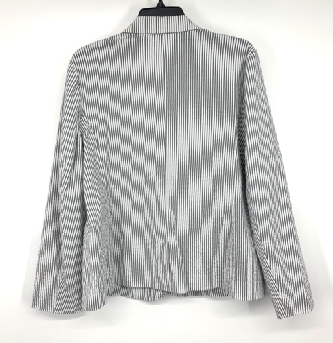 J.Jill Blazer Damen Größe M Seersucker Streifen Einknopf Baumwolljacke - Bild 10 von 13
