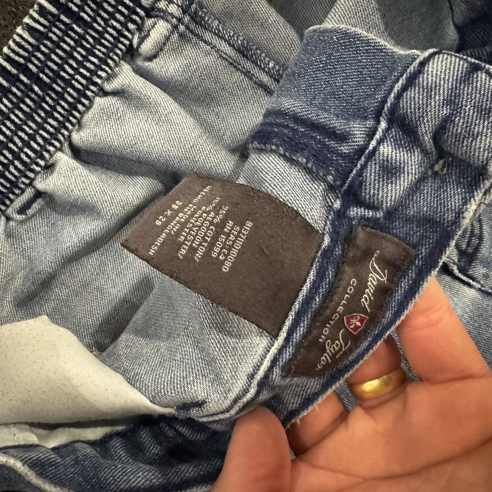 Мужские джинсы David Taylor 38x29 синие эластичные на талии плоские спереди расслабленные прямые ПУЗЫРЬКИ - Изображение 4 из 4