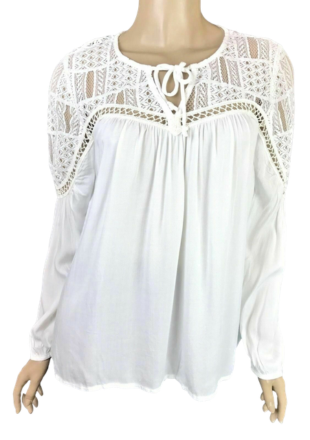 white peasant top long sleeve