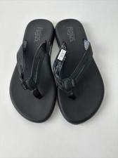 Flojos Flip Flops Memory Foam Womens Sandals Size 6/7/8/10 -Black-