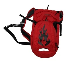 Camelbak MINI MULE Youth Hydration Backpack Hiking Red With Flames No Bladder