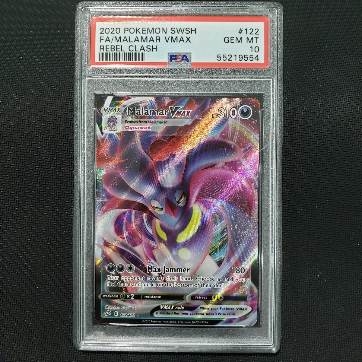2020 Pokemon: MALAMAR VMAX 122/192 - [Rebel Clash] Full Art Gem