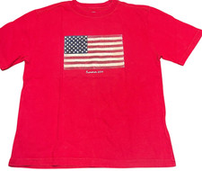 Faded Glory Teens/Youth Red M (8) American Flag Made in USA Short Sleeve