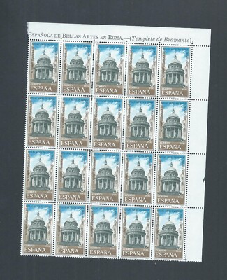 Spain stamps. 1974 Spanish Fine Arts Academy, Rome MNH block of 20  (AM697)
